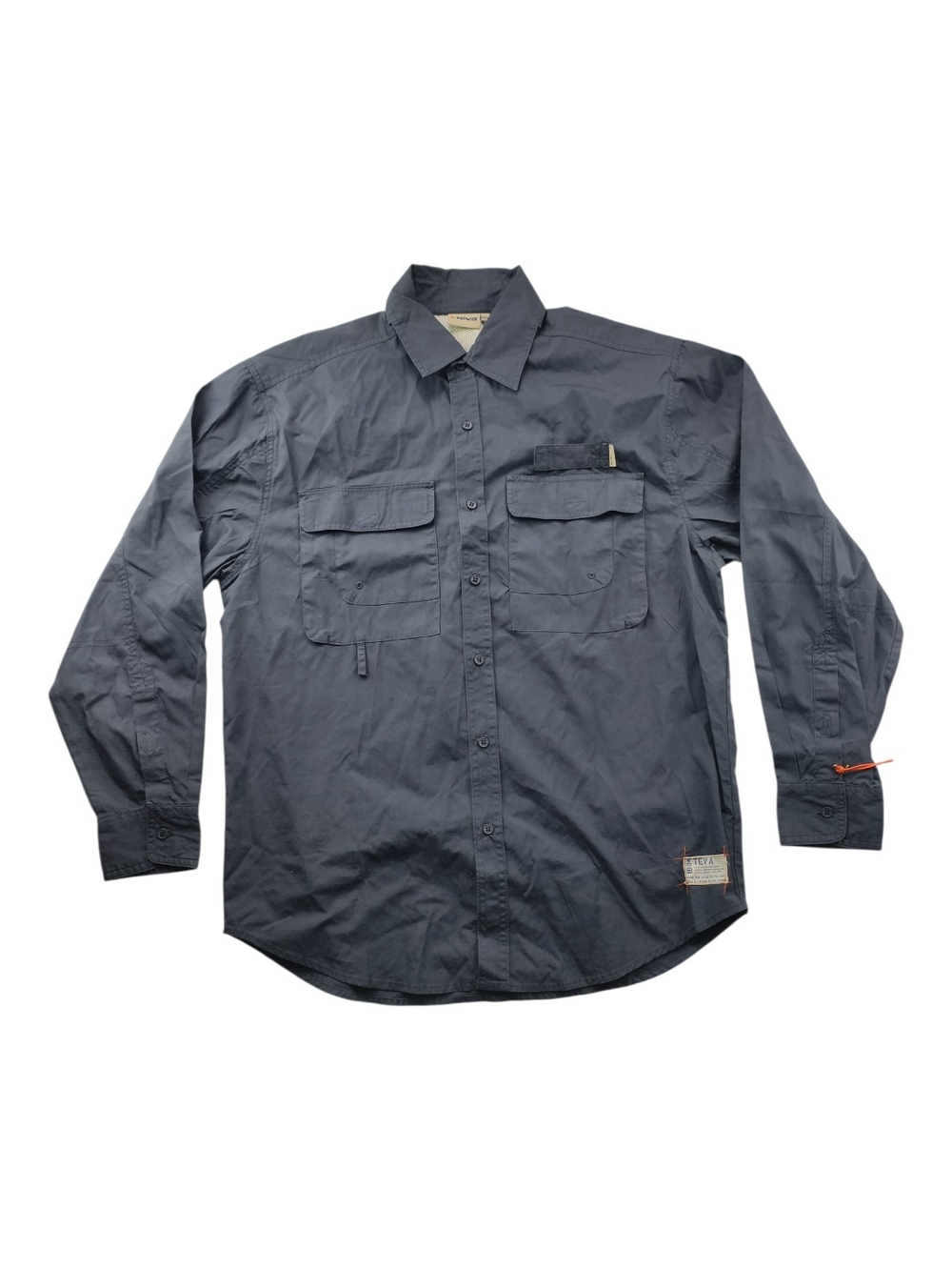 NWT Teva Men's M Navy Blue Utility Outdoor Shirt Cotton Hiking Fishing Outdoor
